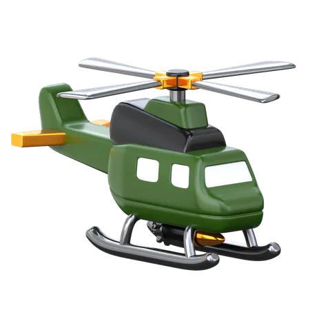 Helicopter 3 D Military Icon 3D Icon
