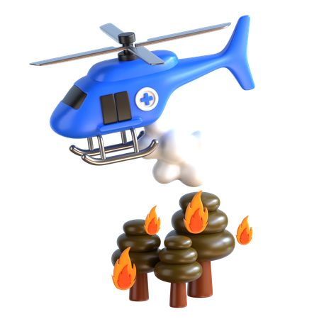 Helicopter Firefighting  3D Icon