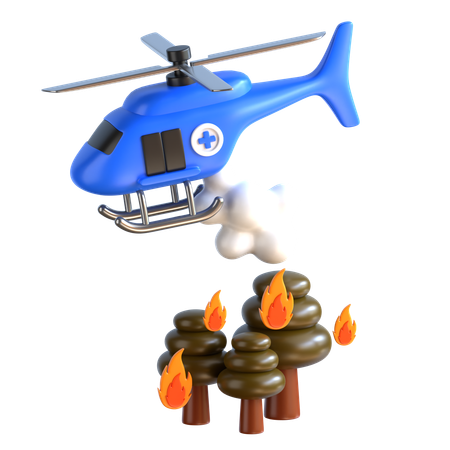 Lutte contre les incendies par hélicoptère  3D Icon