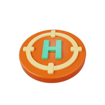 Heliporto  3D Icon