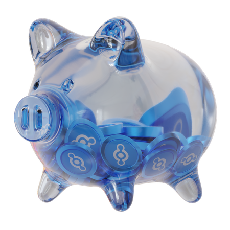 Helium (HNT) Clear Glass Piggy Bank  3D Icon