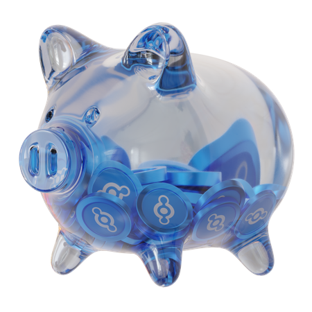 Helium (HNT) Clear Glass Piggy Bank 3D Icon