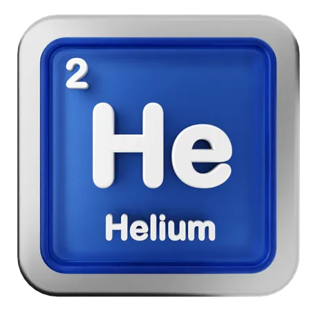 Helium-Periodensystem  3D Icon