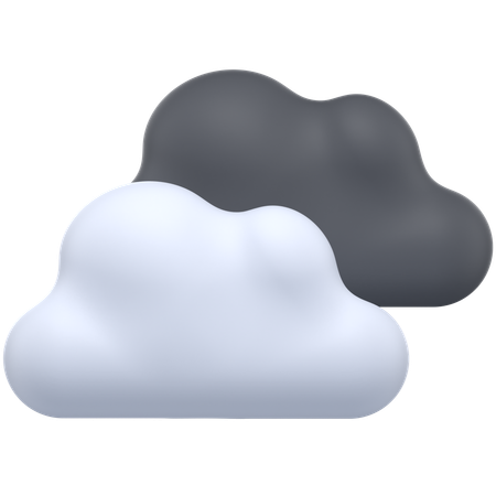 Helle und dunkle Wolken  3D Icon