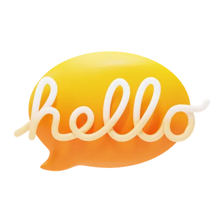 Hello  3D Sticker