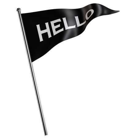 Hello Flag 3D Illustration