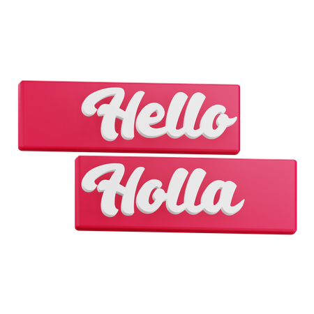 Hello Hola Sticker  3D Icon
