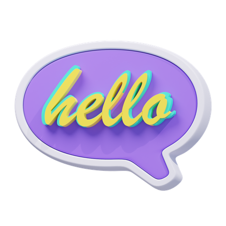 Hello Speech Bubble Sticker  3D Icon