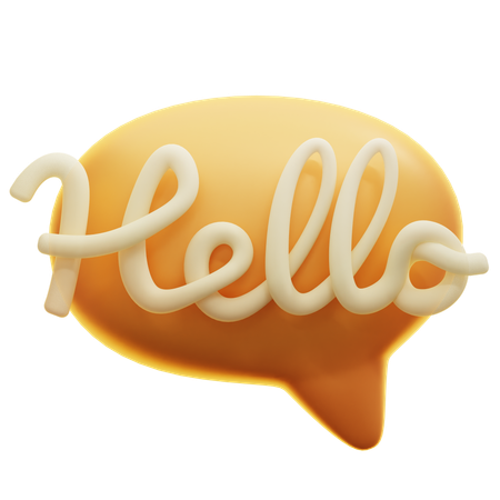 Hello Sticker  3D Icon