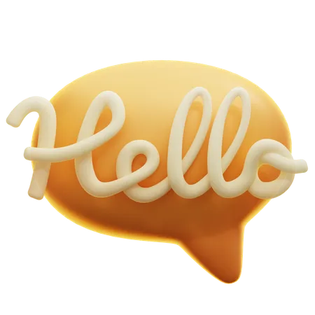 Hello Sticker  3D Icon