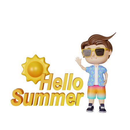 Hello Summer  3D Icon