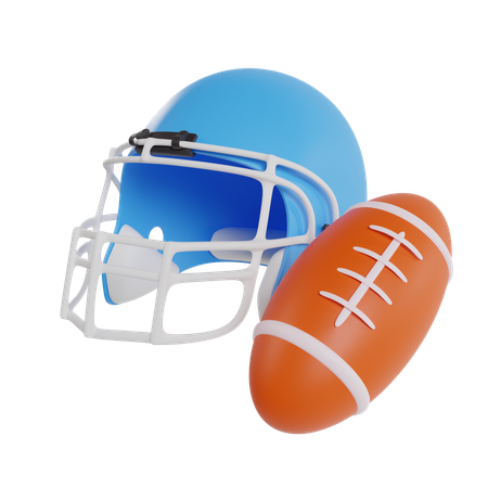 Helmet and ball  3D Icon