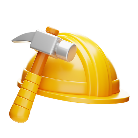 ヘルメットとハンマー  3D Icon