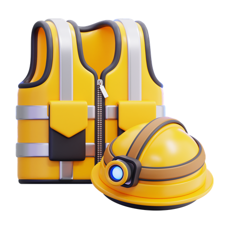 Helmet And Vest  3D Icon