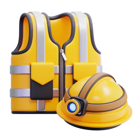 Helmet And Vest  3D Icon