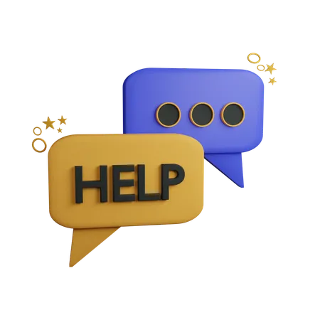 Help Chat 3 D Icon Contains PNG BLEND GLTF And OBJ Files 3D Icon