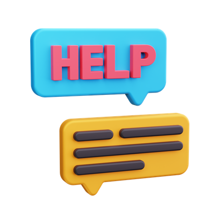 Help Message  3D Icon