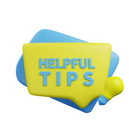 Helpful Tips Label  3D Illustration