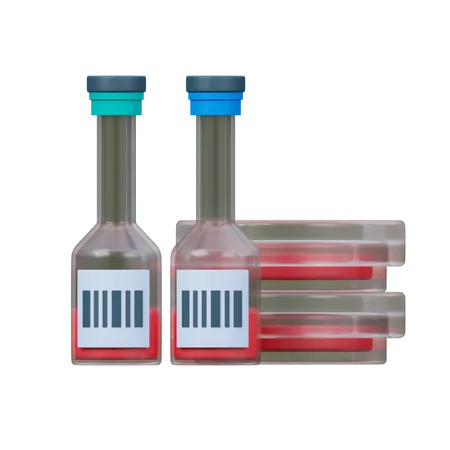 Hemoculture Bottles And Petri Dishes 3D Icon