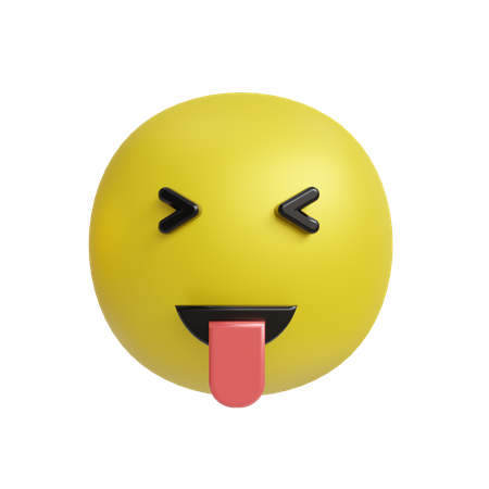 Emoji mit herausgestreckter Zunge  3D Icon