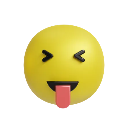 Emoji mit herausgestreckter Zunge  3D Icon