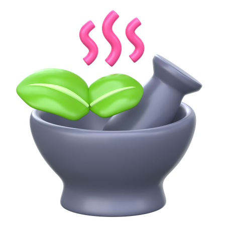 Herb Mortar and Pestle  3D Icon