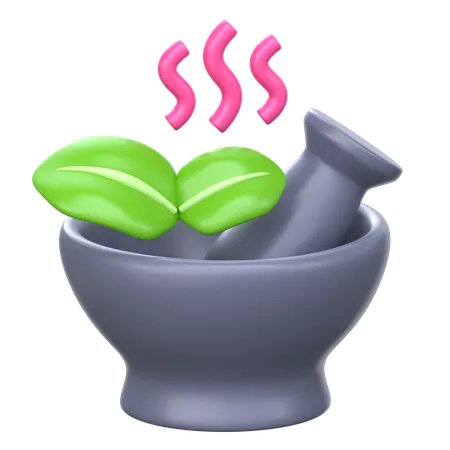 Herb Mortar And Pestle 3 D Skincare Icon 3D Icon