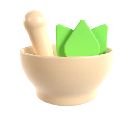 Herbal Bowl  3D Illustration