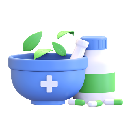 Herbal Medicine 3D Illustration