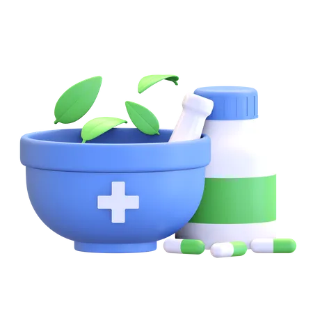 Herbal Medicine  3D Illustration