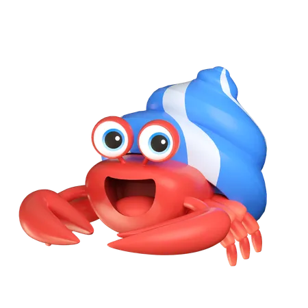 Hermit Crab Illustration In 3 D Design 3D Icon