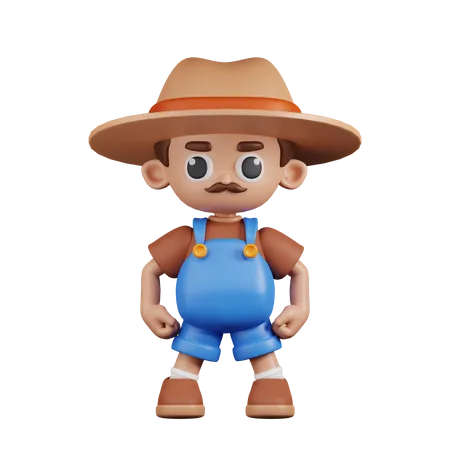 Hero Stance Farmer  3D Illustration