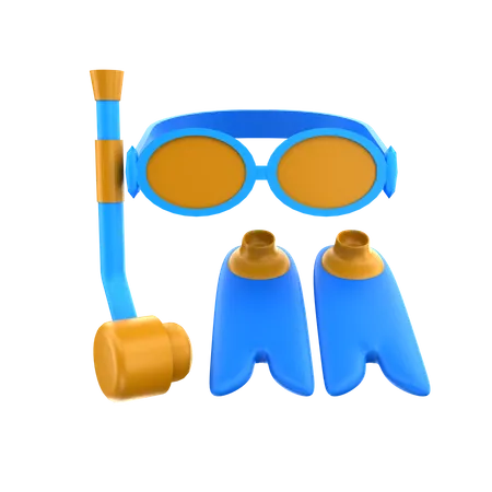 Herramientas de snorkel  3D Icon