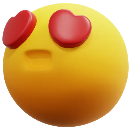 Herz Augen Liebe Emoji  3D Icon