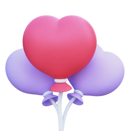 Herzballon  3D Icon
