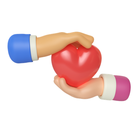 Herz mit der Hand zeigen  3D Illustration