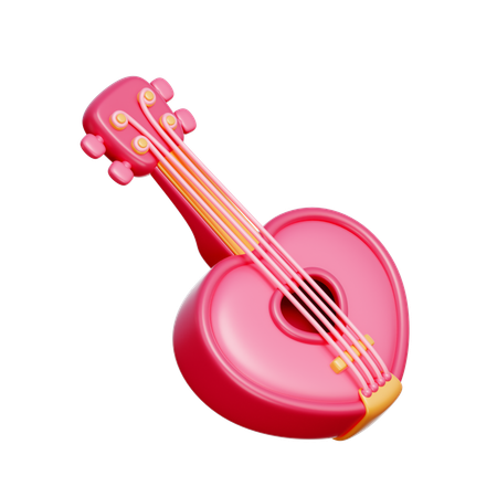 Herz Gitarre  3D Icon