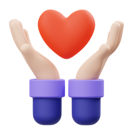 Herz-Hand-Geste  3D Icon