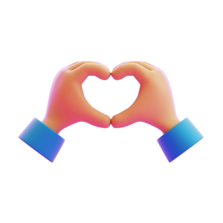 Herz-Hand-Geste  3D Icon
