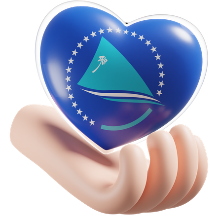 Herz-Hand-Pflege-Flagge der pazifischen Gemeinschaft  3D Icon