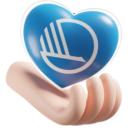 Herz-Hand-Pflege-Flagge des Nordischen Rates  3D Icon