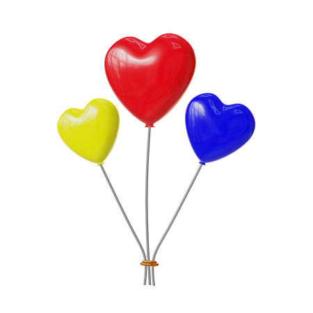 Herzballons  3D Icon
