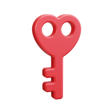 Herz Schlüssel  3D Icon