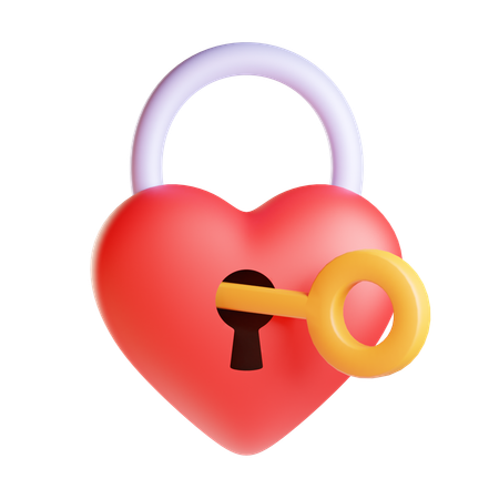 Herz Schlüssel  3D Icon