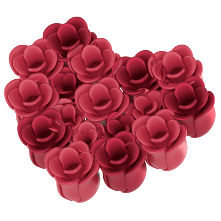 Herzform rote Rosen  3D Icon