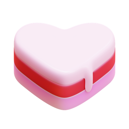 Herzförmiger Kuchen  3D Icon