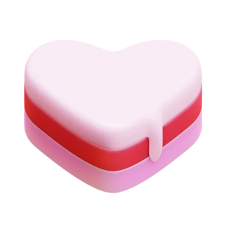 Herzförmiger Kuchen  3D Icon