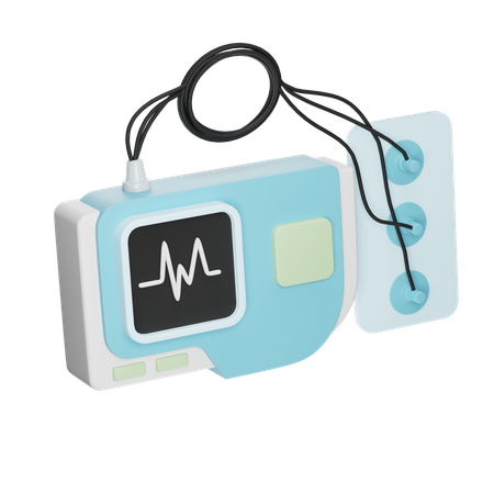 Herzmonitor  3D Icon