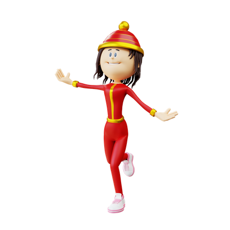 Heureuse femme chinoise  3D Icon