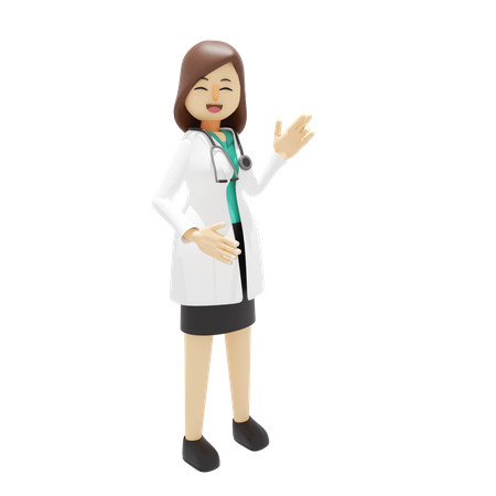 Heureuse femme médecin souriante  3D Illustration